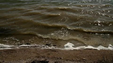 Waves hitting the shore Stock Footage 10767933