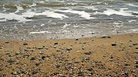 Waves hitting the shore Stock Footage 10767990