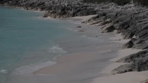 Waves hitting shore Stock Footage 260578385