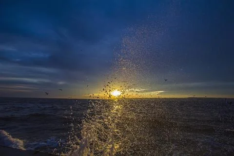 Waves hitting to the shore Stock Photos