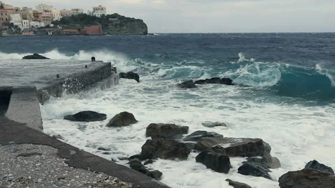 Waves Hitting The Shoreline Stock Footage 138660661