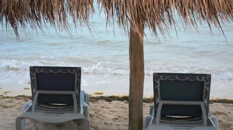 Waves Hitting tropical Beach Stock Footage 40615107