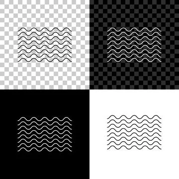 Waves icon isolated on black, white and transparent background. Vector 库存插图