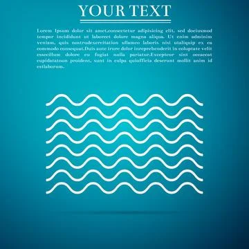 Waves icon isolated on blue background. Flat design. Vector Illustration Stock Illustration