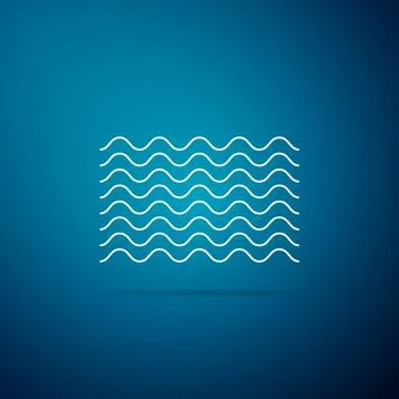 Waves icon isolated on blue background. Flat design. Vector Illustration イラスト素材