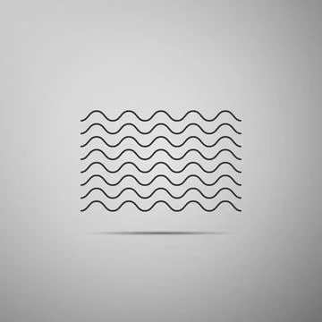Waves icon isolated on grey background. Flat design. Vector Illustration 스톡 일러스트