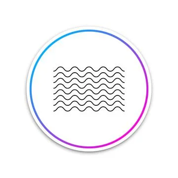 Waves icon isolated on white background. Circle white button. Vector Stock Illustration