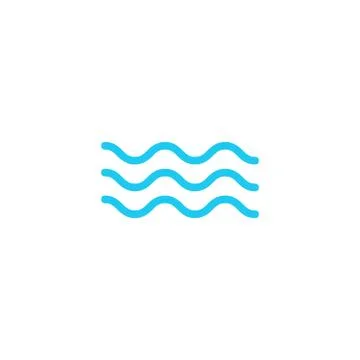 Waves icon, modern minimal flat design style. Wave thin line symbol, Stock Stock Illustration