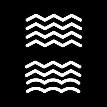 Waves icon. thaw isolated on black. Stock Illustration