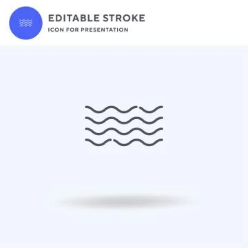 Waves icon vector, filled flat sign, solid pictogram isolated on white, logo Stockillustratie