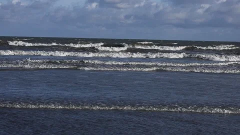 Waves of Indian Ocean rolls on to the beach in India, west Bengal state, Stock Footage 283747089