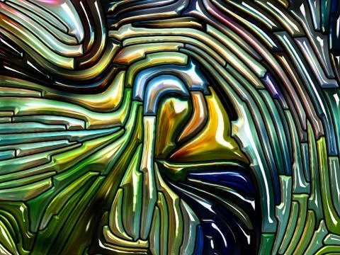 Waves of Iridescent Glass Stock Illustration