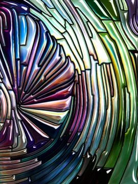 Waves of Iridescent Glass Stock Illustration