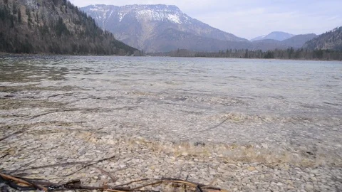 Waves on lake offensee, salzkammergut, upper austria Stock Footage 126971865