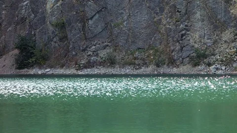 Waves on the lake in the quarry Stock Footage 107785135