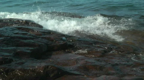 Waves On Lake Superior Stock Footage 796939