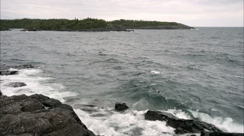 Waves of Lake Superior Stock Footage 53199402