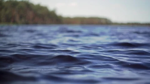 Waves on lake surface Video stock 95272366