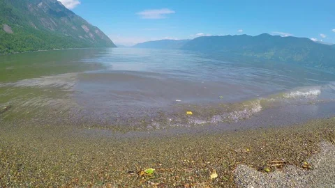 Waves on the lake Teletskoe Stock Footage 77821476