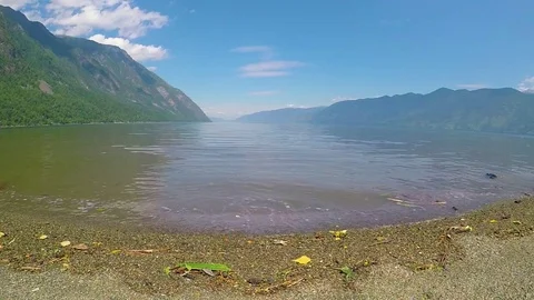 Waves on the lake Teletskoe Stock Footage 77851651