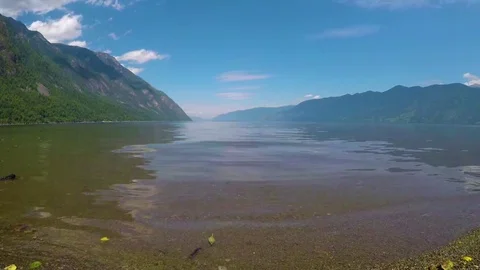 Waves on the lake Teletskoe Stock Footage 78017795