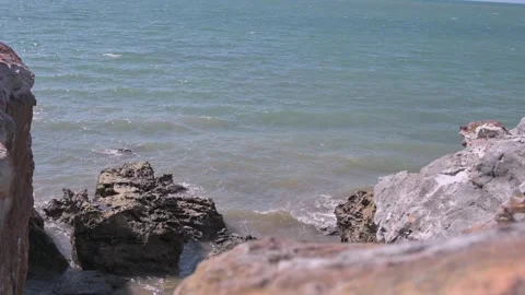Waves Laping The Northern Edge of Australia Stock Footage 243474558