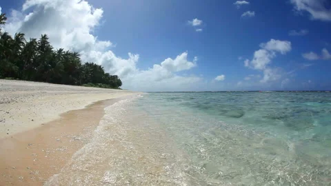 Waves Lapping at the Beach and the Sunset Stock Footage 324923345