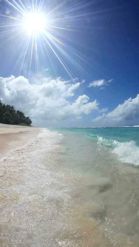 Waves Lapping at the Beach and the Sunset Video stock 324923539