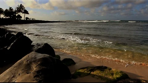 Waves Lapping Stock Footage 104284408