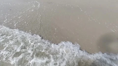 Waves lapping on the sand on the seashore.  Sea surf.  Slow motion. Stock-Footage 270823875