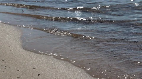 Waves Lapping the Shore Stock Footage 37334980