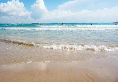 Waves lapping on the shore Stock Photos
