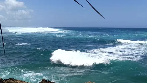 Waves with large rolling water Stock Footage 284548551