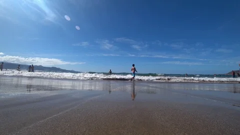 Waves on Las Canteras Beach, Las Palmas, Gran Canaria Stock Footage 102867768