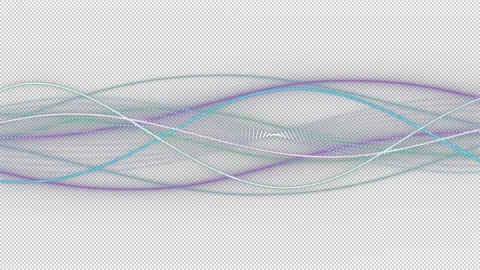 Waves light on transparent background, alpha channel, loop Vidéo 152253810