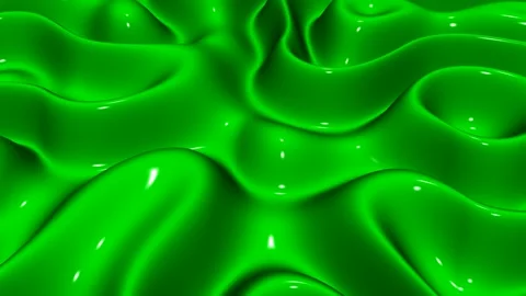 Waves of Lime Paint, Background, 3D Render, Exclusive, Reflection Stock Footage 268812160