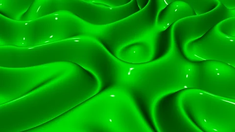 Waves of Lime Paint, Background, Reflection, Exclusive, 3D Render Stock Footage 268812116