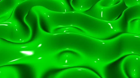 Waves of Lime Paint, Background, Reflection, 3D Render, Exclusive Stock Footage 268812120