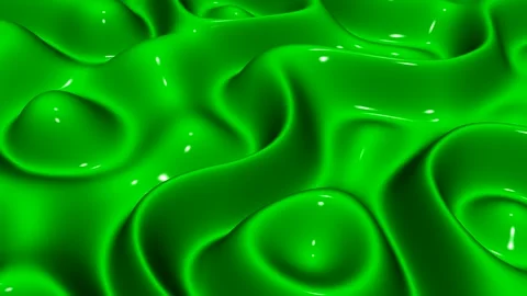 Waves of Lime Paint, Exclusive, 3D Render, Reflection, Background Stock Footage 268812094