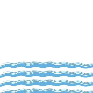 Waves lines decorative frame, vector design template, abstract water waves Stock Illustration
