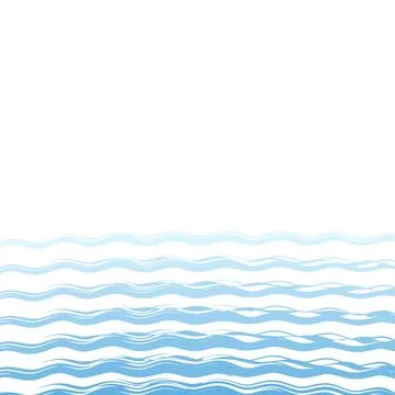 Waves lines decorative frame, vector design template, abstract water waves Stock Illustration