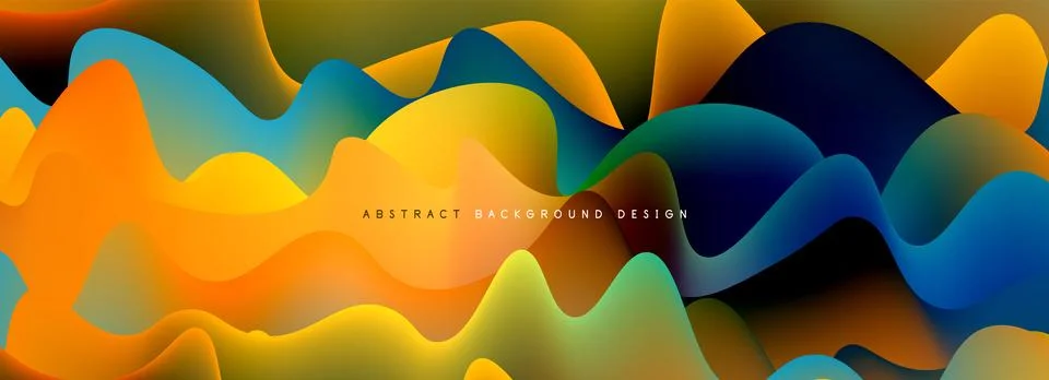 Waves with liquid colors dynamic abstract background for covers, templates Stock Illustration