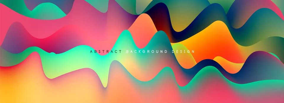 Waves with liquid colors dynamic abstract background for covers, templates Stock Illustration
