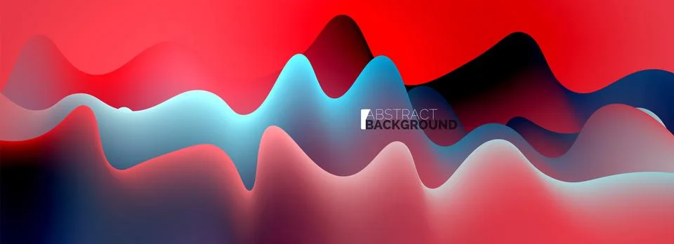 Waves with liquid colors dynamic abstract background for covers, templates Stock Illustration