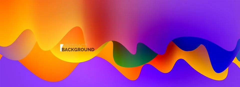 Waves with liquid colors dynamic abstract background for covers, templates Stock Illustration