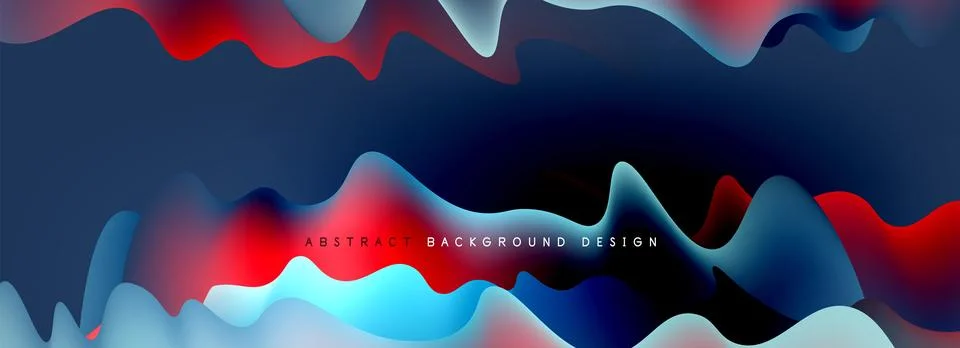 Waves with liquid colors dynamic abstract background for covers, templates Stock Illustration