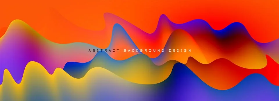 Waves with liquid colors dynamic abstract background for covers, templates Stock Illustration