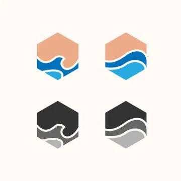 Waves Logo vector Stock Illustration