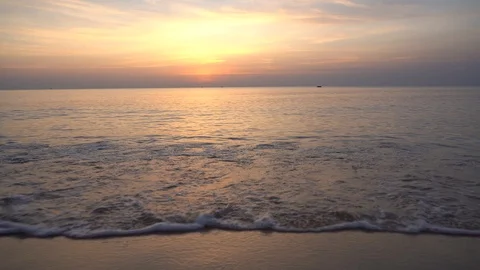 Waves on the Long beach in Phu Quoc island, Vietnam Stock Footage 100897348