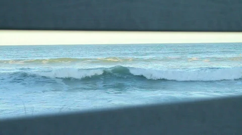Waves looking through Crosswalk Stock Footage 610830